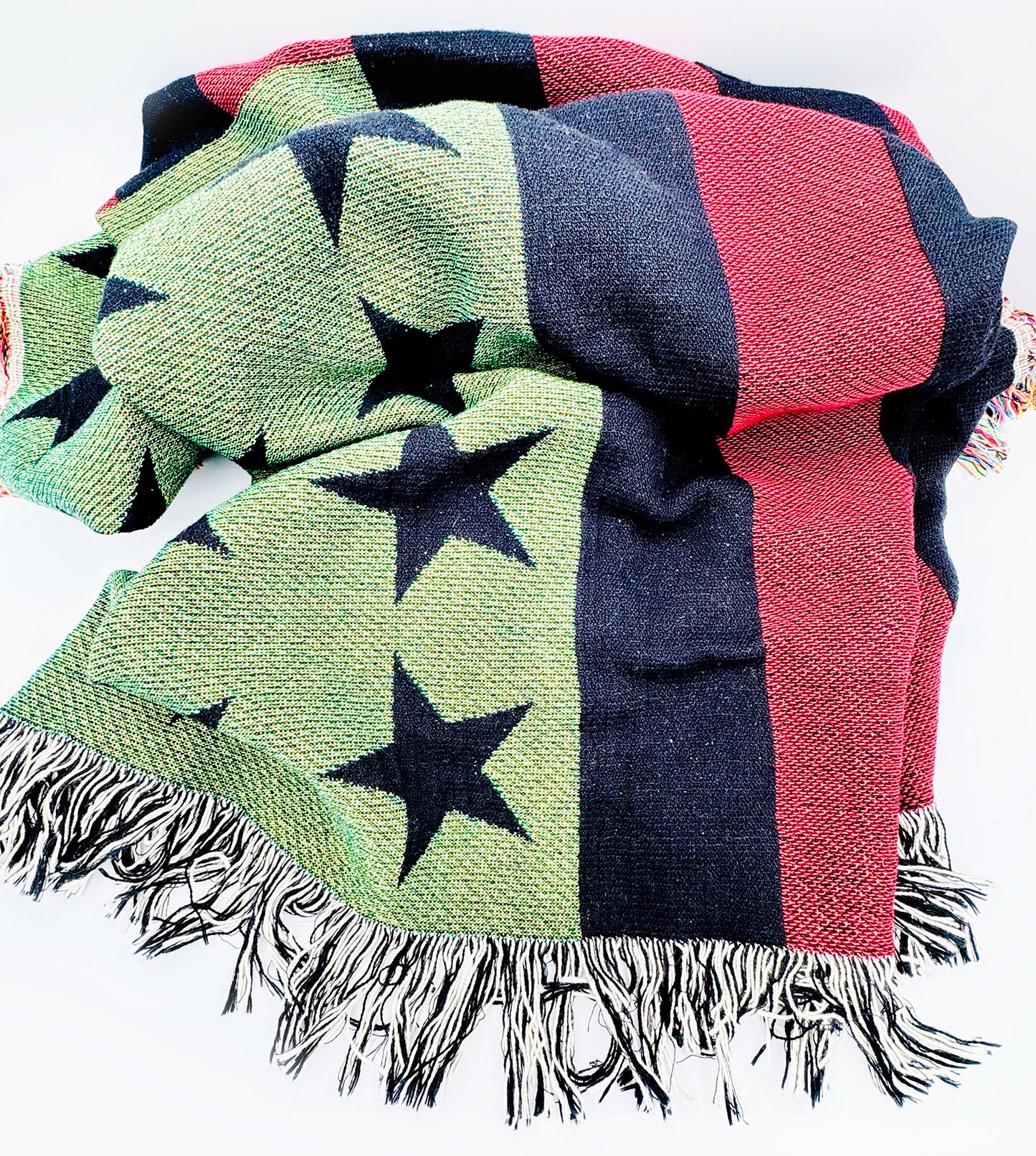 The Red The Black & The Green AmericanFlagRemix™ (Travel & Throw) Blanket