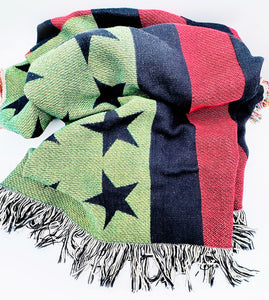 The Red The Black & The Green AmericanFlagRemix™ (Travel & Throw) Blanket