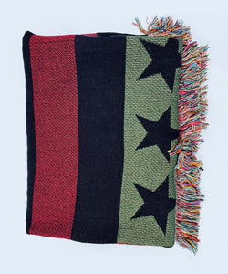 The Red The Black & The Green AmericanFlagRemix™ (Travel & Throw) Blanket