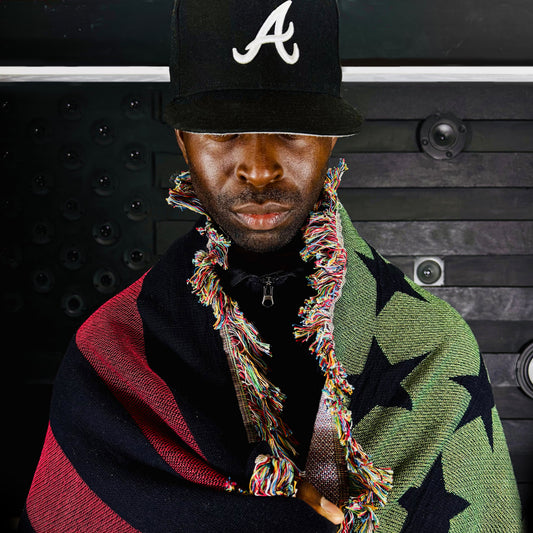 The Red The Black & The Green AmericanFlagRemix™ (Travel & Throw) Blanket