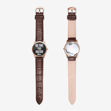 Load image into Gallery viewer, No Time for Racism Watch Black Dial with Brown Leather Band