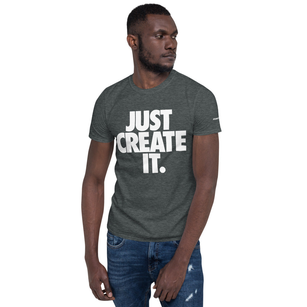 JUST CREATE IT - Unisex White Print Tee