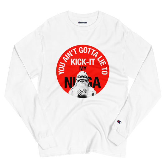 You Ain't Gotta Lie - Men's Champion Long Sleeve Shirt in White