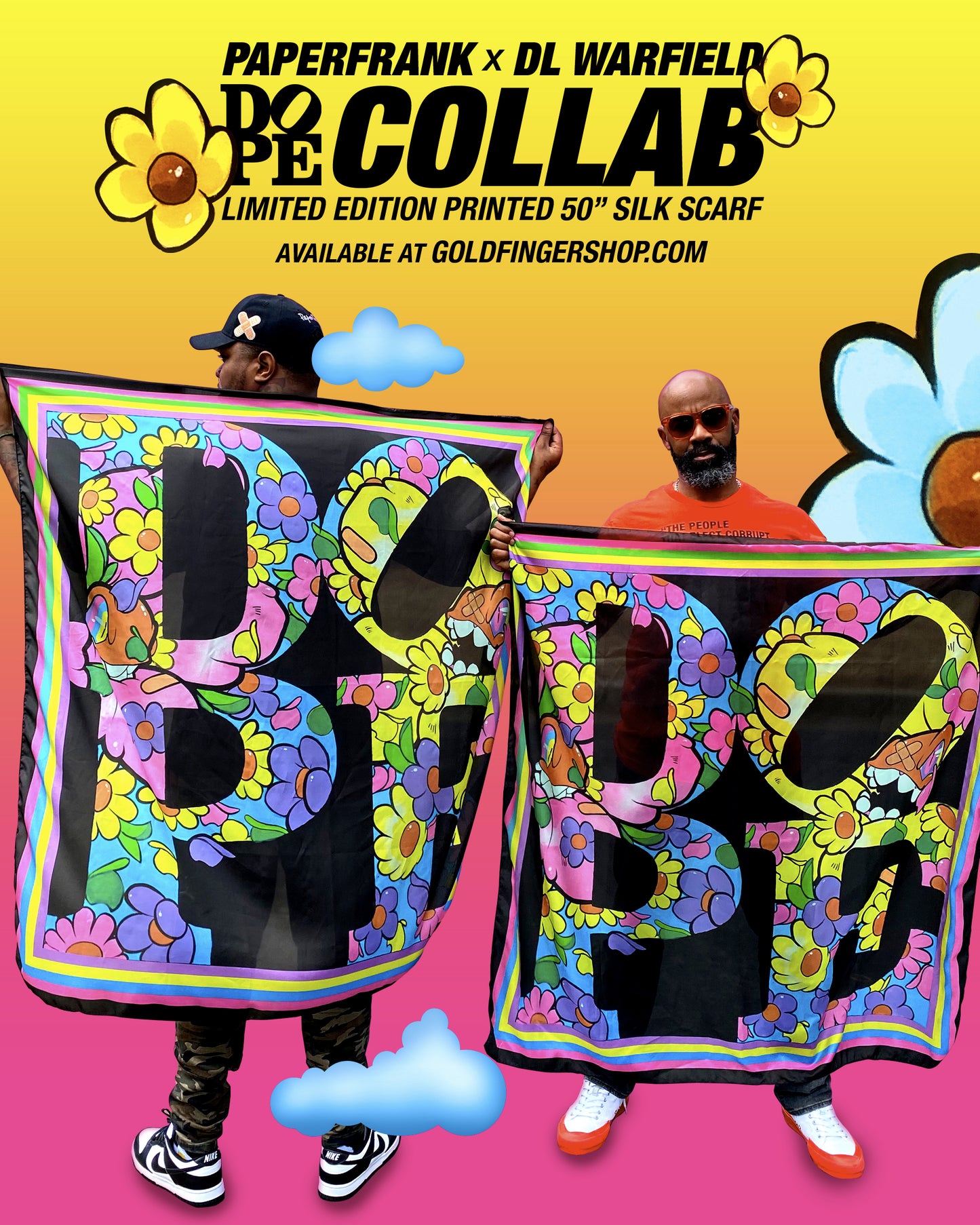 PAPERFRANK x DL WARFIELD DOPE Silk Scarf Collab