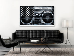 The United States of Boom Black - Canvas Giclee (2 sizes)