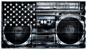 The United States of Boom Black - Canvas Giclee (2 sizes)